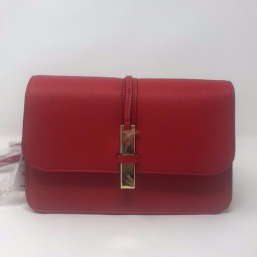 Sadie Saddle Red Faux Leather Cross Body Bag